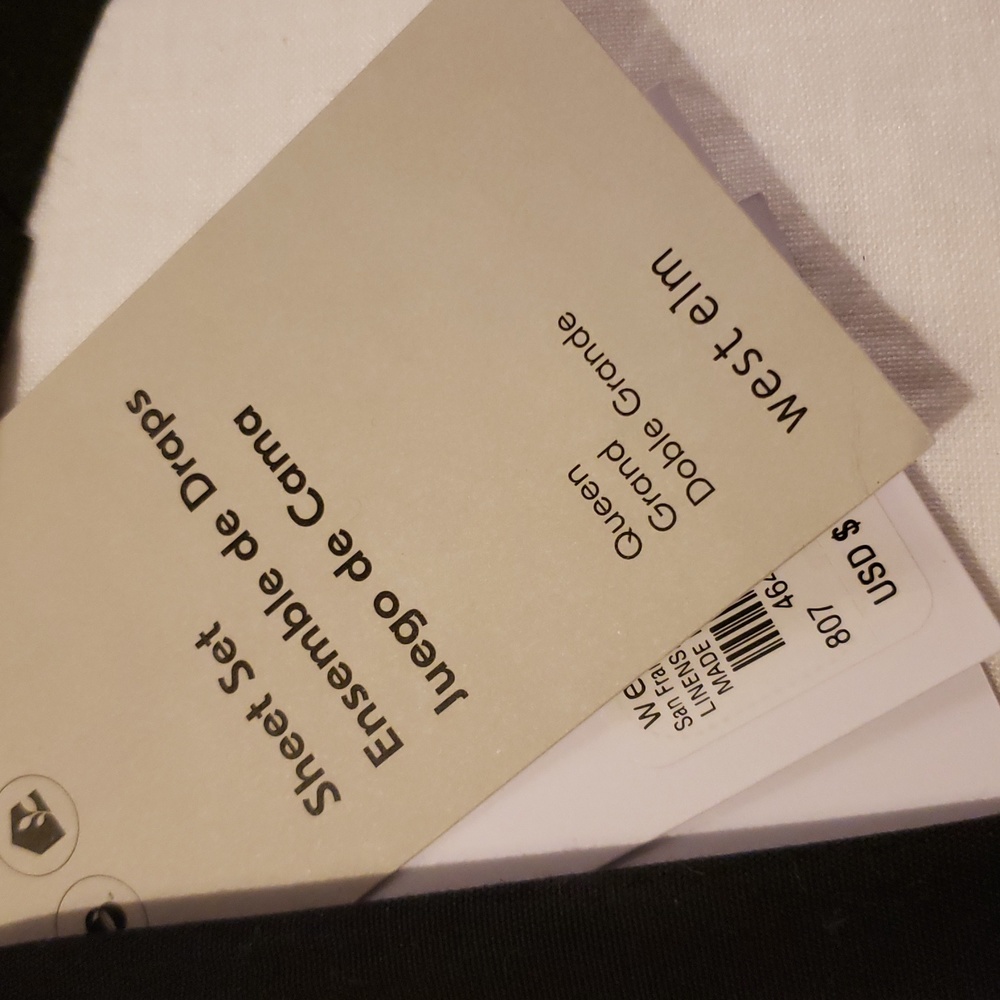 ❤️BUY 2 GET 1 FREE West Elm European Flax Linen Sheet Set, White,vQueen, $279 - Picture 3 of 16
